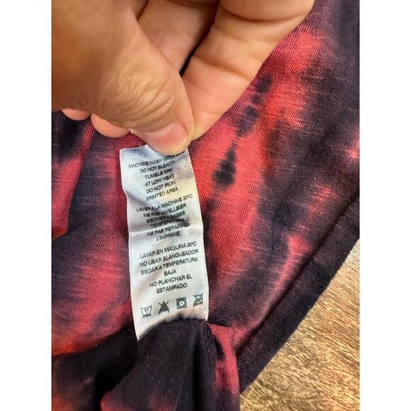 Sundry Women's Red & Purple Tie Dye Drawstring Waist Jogger Jumpsuit Size 2 - Picture 6 of 6